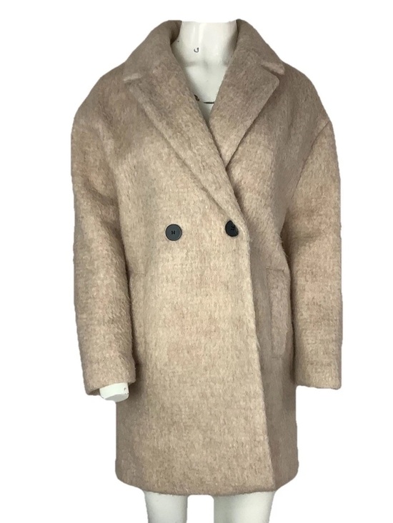 Zara Jackets & Blazers - Zara TRF Collection Sz S Fuzzy Double Button Heavy Trench Coat Dust Pink